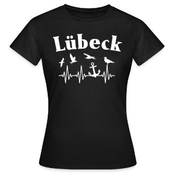 Lübeck ECG Souvenir Mer Baltique Lübeck - T-shirt Femme - noir - Devant - AI Model Female 172 dark (172cm)