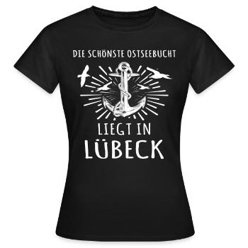 Lübeck Luebeck - Frauen T-Shirt - Schwarz - Vorne - AI Model Female 172 dark (172cm)