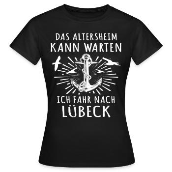 Lübeck Luebeck - Frauen T-Shirt - Schwarz - Vorne - AI Model Female 172 dark (172cm)