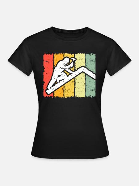Dachdecker Motiv Dachdecken - Frauen T-Shirt - Schwarz