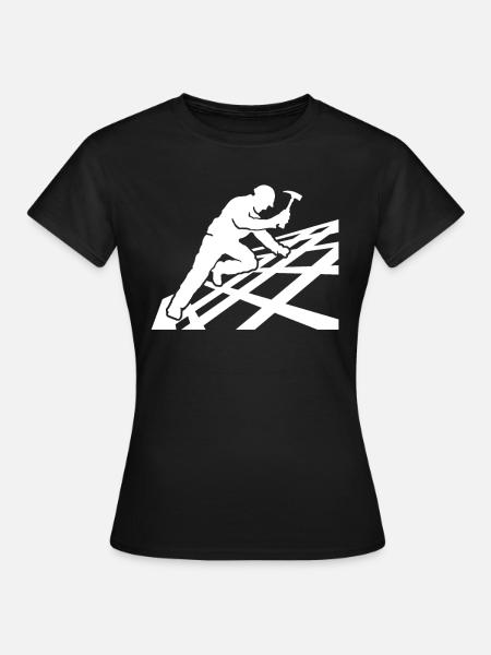 Dachdecker Motiv Dachdecken - Frauen T-Shirt - Schwarz