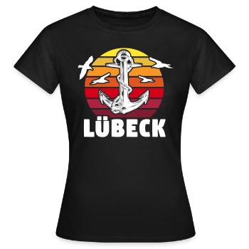 Lübeck Sprüche Hansestadt Luebeck - Frauen T-Shirt - Schwarz - Vorne - AI Model Female 172 dark (172cm)