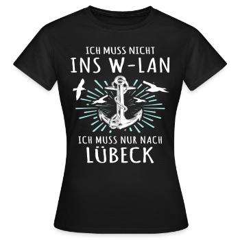 Lübeck Sprüche Hansestadt Luebeck - Frauen T-Shirt - Schwarz - Vorne - AI Model Female 172 dark (172cm)
