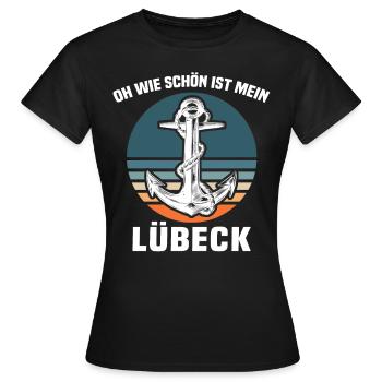 Lübeck Sprüche Hansestadt Luebeck - Frauen T-Shirt - Schwarz - Vorne - AI Model Female 172 dark (172cm)