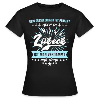 Lübeck Sprüche Hansestadt Luebeck - Frauen T-Shirt - Schwarz - Vorne - AI Model Female 172 dark (172cm)