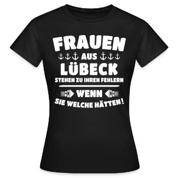 Lübeck Sprüche Hansestadt Luebeck - Frauen T-Shirt - Schwarz - Vorne - AI Model Female 172 dark (172cm)