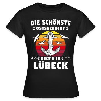 Lübeck Sprüche Hansestadt Luebeck - Frauen T-Shirt - Schwarz - Vorne - AI Model Female 172 dark (172cm)
