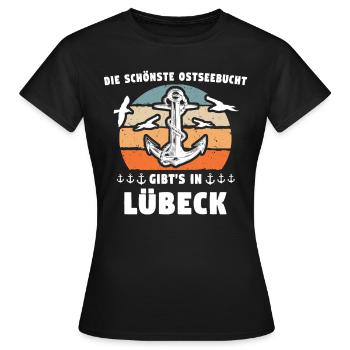 Lübeck Sprüche Hansestadt Luebeck - Frauen T-Shirt - Schwarz - Vorne - AI Model Female 172 dark (172cm)