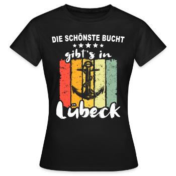 Lübeck Sprüche Hansestadt Luebeck - Frauen T-Shirt - Schwarz - Vorne - AI Model Female 172 dark (172cm)