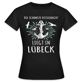 Lübeck Sprüche Hansestadt Luebeck - Frauen T-Shirt - Schwarz - Vorne - AI Model Female 172 dark (172cm)
