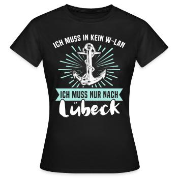Lübeck Hansestadt Luebeck - Frauen T-Shirt - Schwarz - Vorne - AI Model Female 172 dark (172cm)