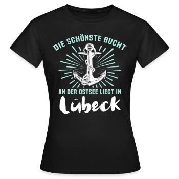 Lübeck Hansestadt Luebeck - Frauen T-Shirt - Schwarz - Vorne - AI Model Female 172 dark (172cm)