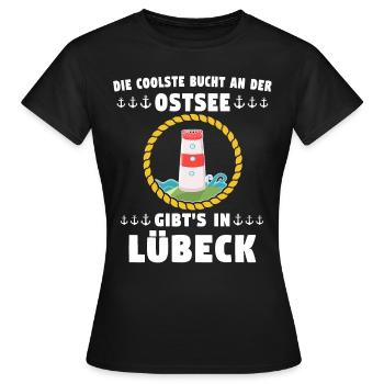 Lübeck Hansestadt Luebeck - Frauen T-Shirt - Schwarz - Vorne - AI Model Female 172 dark (172cm)
