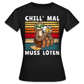 Bier Biersprüche Faultier Saufshirt - Frauen T-Shirt - Schwarz - Vorne - AI Model Female 172 dark (172cm)