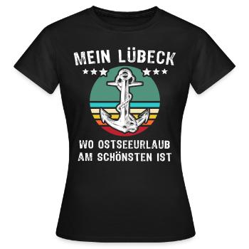 Lübeck Ostsee Lübecker Sprüche - Frauen T-Shirt - Schwarz - Vorne - AI Model Female 172 dark (172cm)