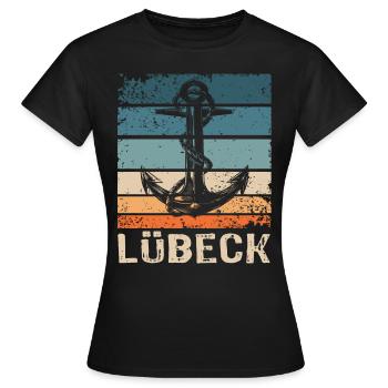 Lübeck Ostsee Sprüche Lübecker - Frauen T-Shirt - Schwarz - Vorne - AI Model Female 172 dark (172cm)