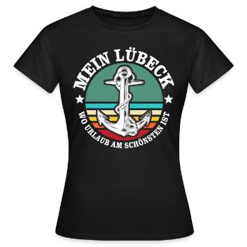 Lübeck Ostsee Sprüche Lübecker - Frauen T-Shirt - Schwarz - Vorne - AI Model Female 172 dark (172cm)