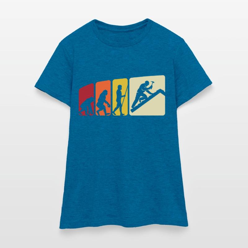Dachdecker Evolution Dachdecken Frauen T-Shirt