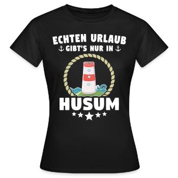 Husum Souvenir Husumer Nordsee - Frauen T-Shirt - Schwarz - Vorne - AI Model Female 172 dark (172cm)
