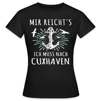 Cuxhaven Nordsee Cuxhavener - Frauen T-Shirt - Schwarz - Vorne - AI Model Female 172 dark (172cm)