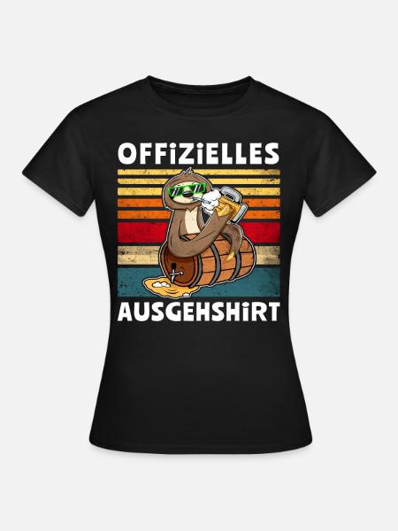 Bier Faultier Trinksprüche - Frauen T-Shirt - Schwarz