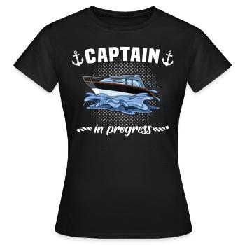 Captain Boat Captain - Women's T-Shirt - black - Front - AI Model Female 172 dark (172cm)