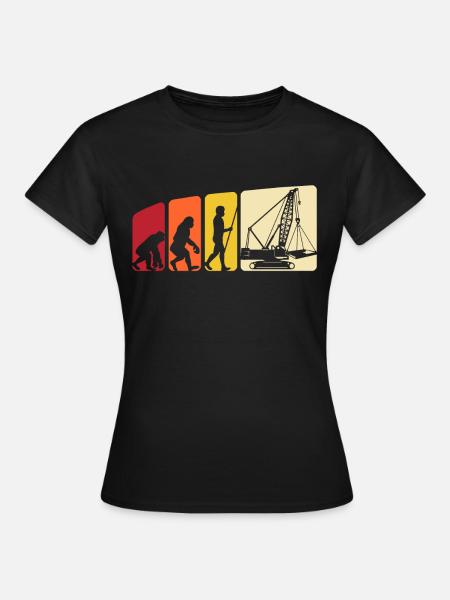 Kranführer Evolution Kranfahrer - Frauen T-Shirt - Schwarz