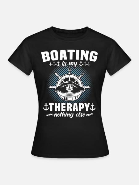 Captain Boating Therapy - Frauen T-Shirt - Schwarz