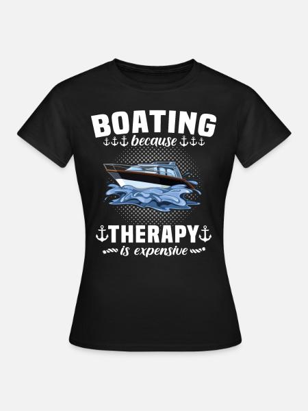 Captain Boating Therapy - Frauen T-Shirt - Schwarz