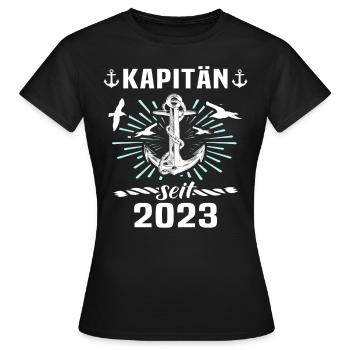 Kapitän 2023 Bootsführerschein Boot - Frauen T-Shirt - Schwarz - Vorne - AI Model Female 172 dark (172cm)