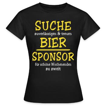 Bier Sponsor Trinksprüche Party - Frauen T-Shirt - Schwarz - Vorne - AI Model Female 172 dark (172cm)