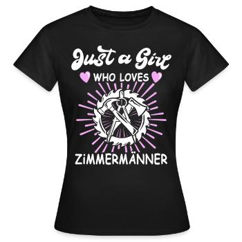 Zimmerfrau Sprüche Zimmern Zimmerin - Frauen T-Shirt - Schwarz - Vorne - AI Model Female 172 dark (172cm)