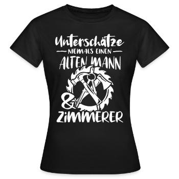 Zimmermann Zimmern Zimmerer - Frauen T-Shirt - Schwarz - Vorne - AI Model Female 172 dark (172cm)