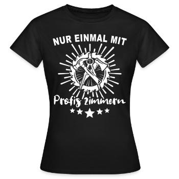 Zimmermann Zimmern Zimmerer - Frauen T-Shirt - Schwarz - Vorne - AI Model Female 172 dark (172cm)