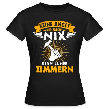 Zimmermann Zimmerer Zimmerei - Frauen T-Shirt - Schwarz - Vorne - AI Model Female 172 dark (172cm)