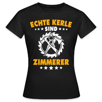 Zimmermann Zimmerer Zimmerei - Frauen T-Shirt - Schwarz - Vorne - AI Model Female 172 dark (172cm)