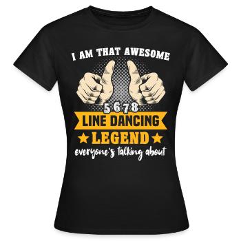 Line Dancing Line Dance - Women's T-Shirt - black - Front - AI Model Female 172 dark (172cm)