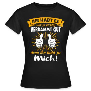 Tu l’as bien tu m’as - T-shirt Femme - noir - Devant - AI Model Female 172 dark (172cm)