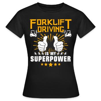 Chariot élévateur Conducteur de chariot élévateur - T-shirt Femme - noir - Devant - AI Model Female 172 dark (172cm)