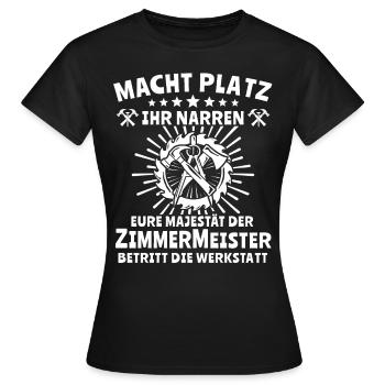 Zimmermann Zimmern Zimmerer - Frauen T-Shirt - Schwarz - Vorne - AI Model Female 172 dark (172cm)