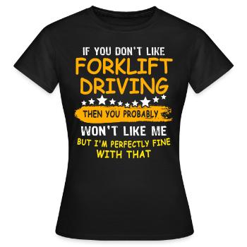 Conducteur de chariot élévateur Chariot élévateur - T-shirt Femme - noir - Devant - AI Model Female 172 dark (172cm)