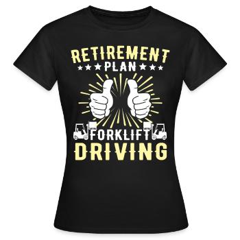 Conducteur de chariot élévateur Chariot élévateur - T-shirt Femme - noir - Devant - AI Model Female 172 dark (172cm)