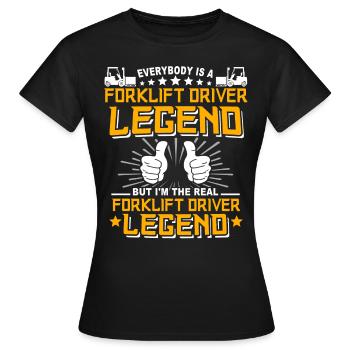 Conducteur de chariot élévateur Chariot élévateur - T-shirt Femme - noir - Devant - AI Model Female 172 dark (172cm)