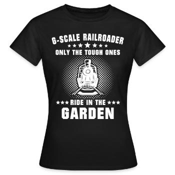 Chemin de fer miniature de jardin Voie G - T-shirt Femme - noir - Devant - AI Model Female 172 dark (172cm)