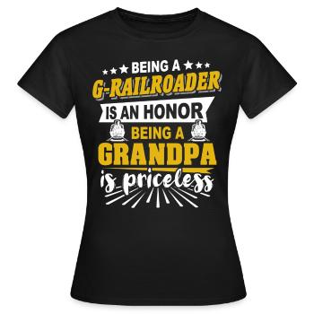 Voie ferrée de jardin G Opa - T-shirt Femme - noir - Devant - AI Model Female 172 dark (172cm)