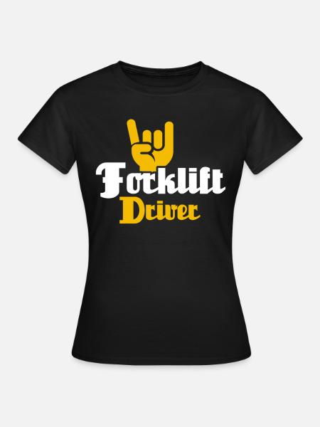 Stapler Gabelstapler - Frauen T-Shirt - Schwarz