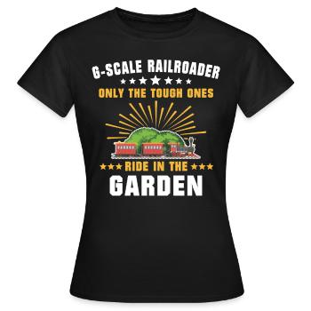 Chemin de fer miniature de jardin Voie G - T-shirt Femme - noir - Devant - AI Model Female 172 dark (172cm)