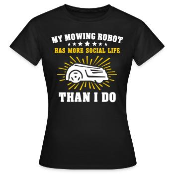 Tondeuse à gazon robotisée Tondeuse à gazon robotisée - T-shirt Femme - noir - Devant - AI Model Female 172 dark (172cm)