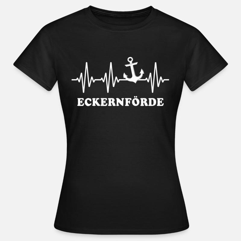 Eckernförde EKG Eckernförderer Herzlinie - Frauen T-Shirt - Schwarz