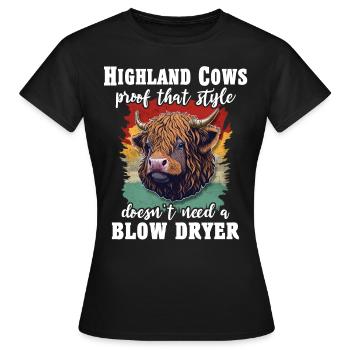 Highland cattle cattle - Women's T-Shirt - black - Front - AI Model Female 172 dark (172cm)